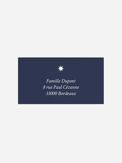 Étiquette destinataire voeux Notre belle année