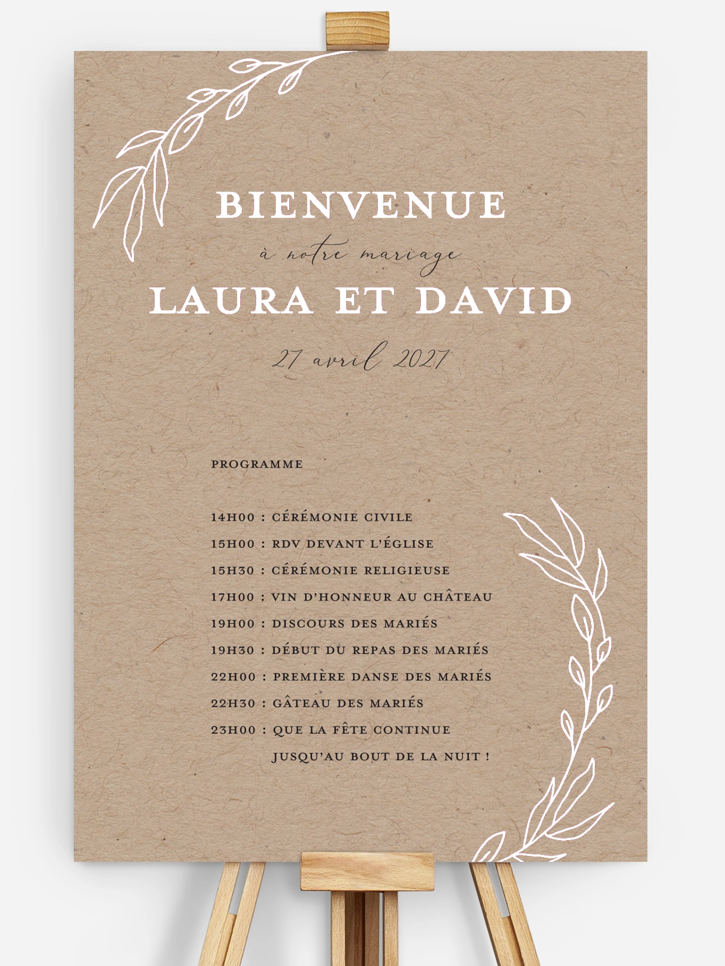 Poster bienvenue mariage Poésie