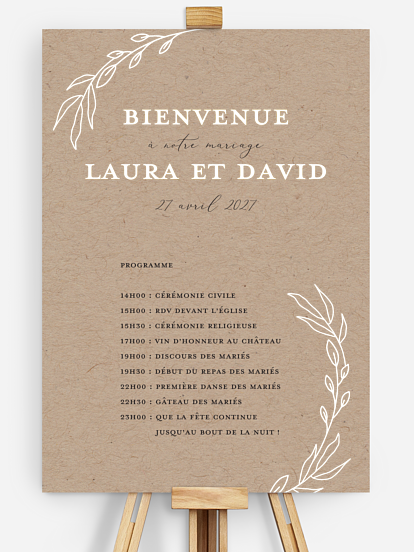 Poster bienvenue mariage Poésie