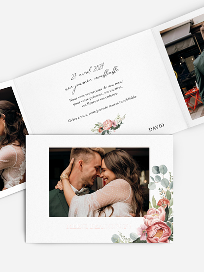 Carte de remerciements Couronne de pivoines