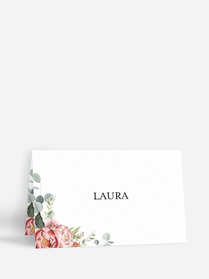 Marque-place mariage Couronne de pivoines