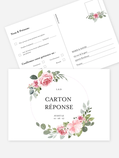 Carton réponse Couronne rosalie