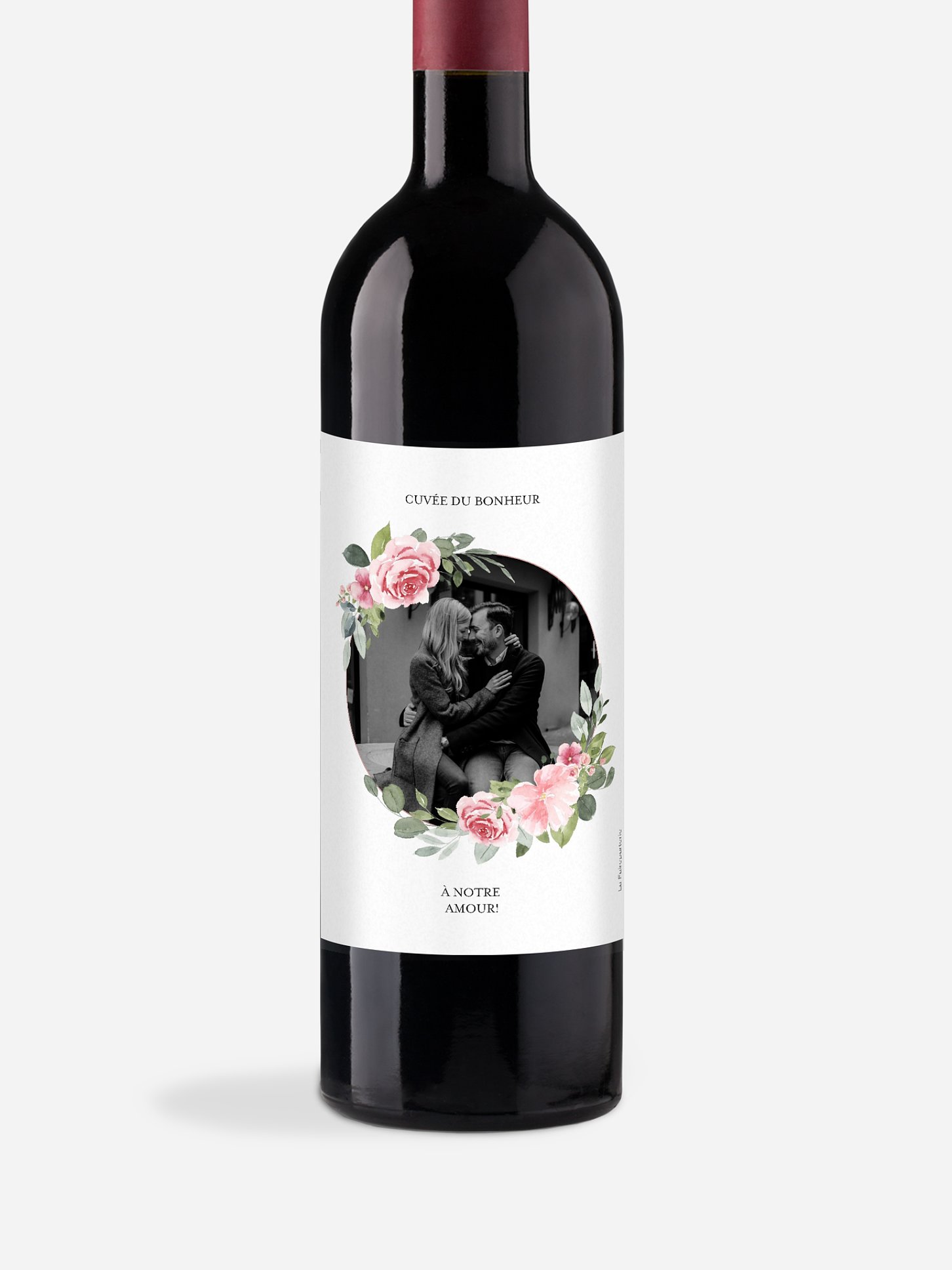 Étiquette bouteille Couronne rosalie