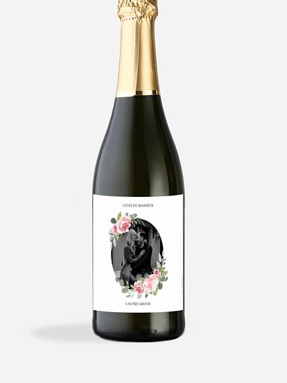 Étiquette bouteille Couronne rosalie