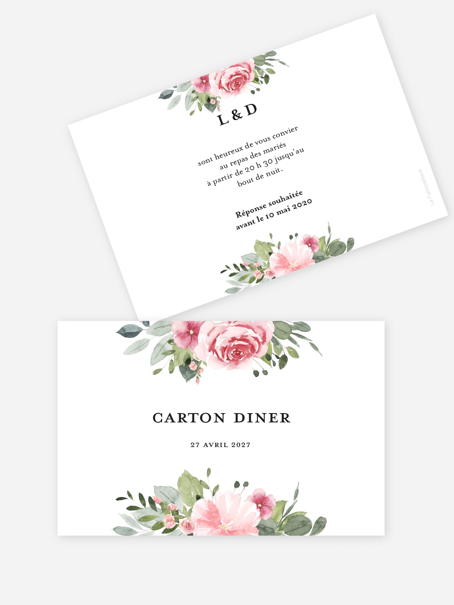 Carton d'invitation Couronne rosalie