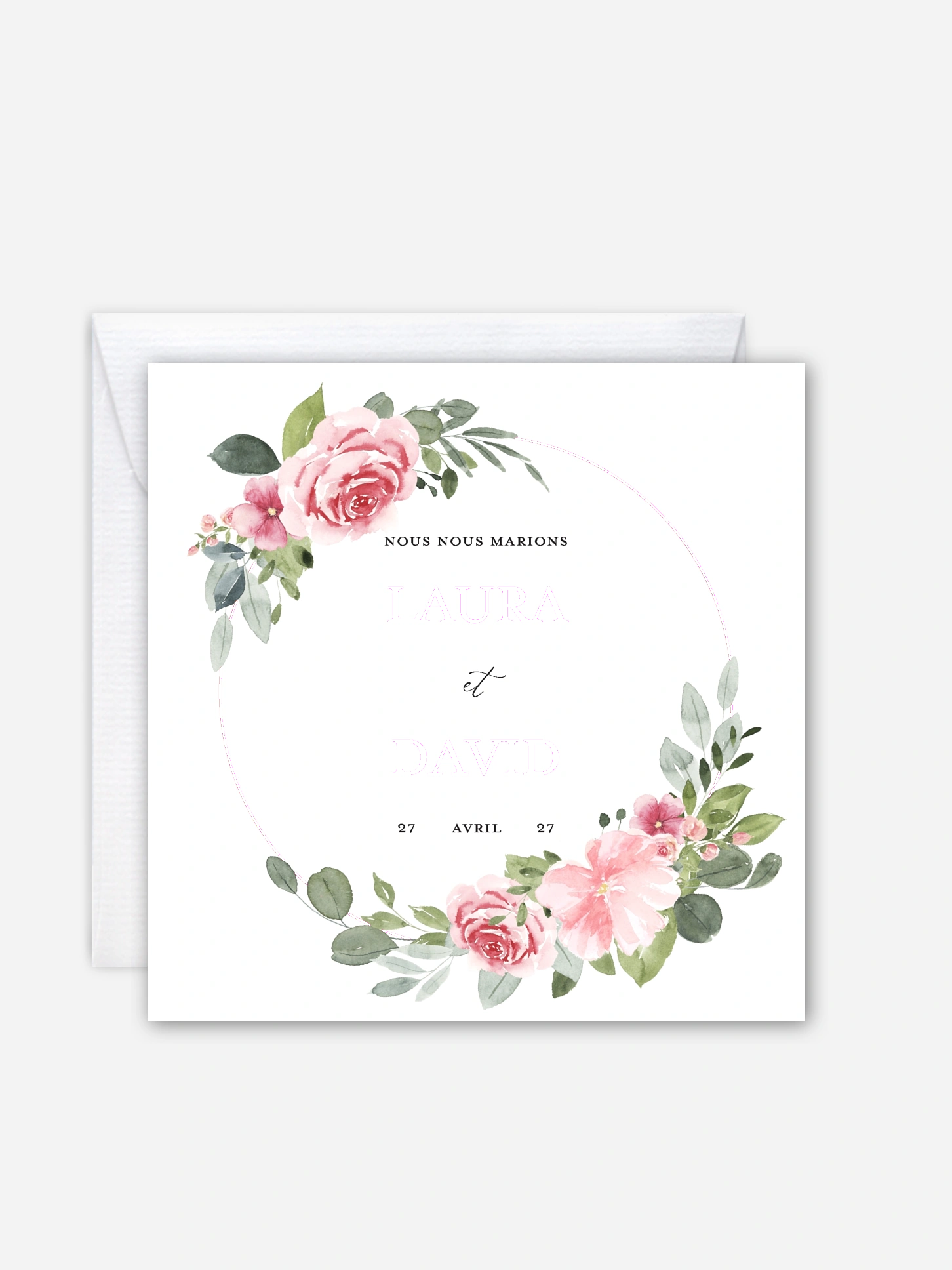 Faire-part de mariage Couronne rosalie