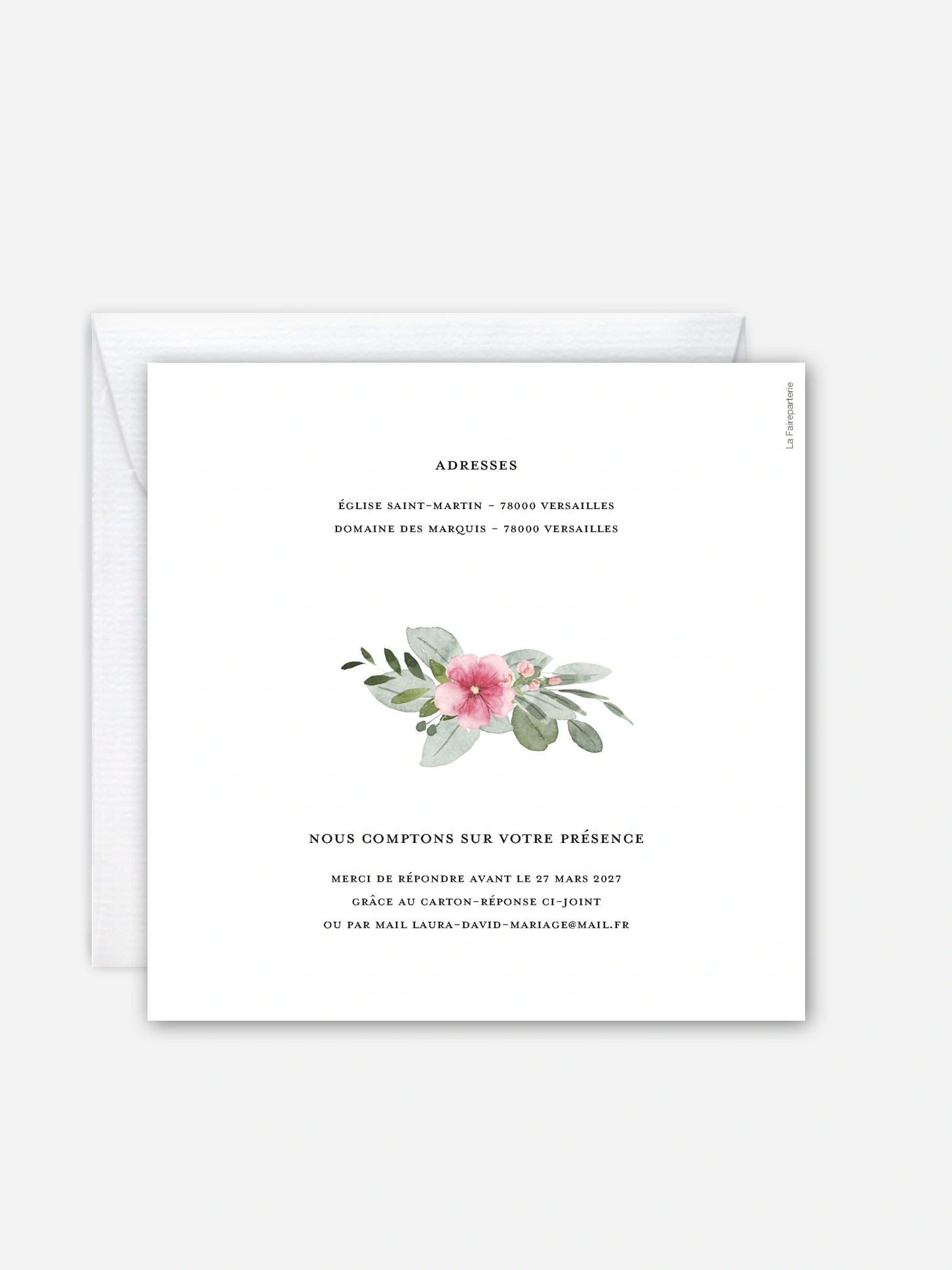 Faire-part de mariage Couronne rosalie