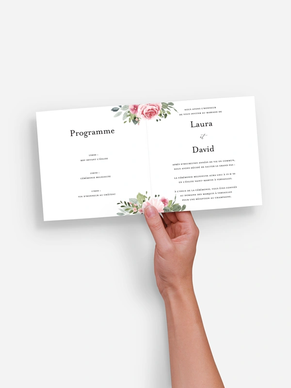 Faire-part de mariage Couronne rosalie