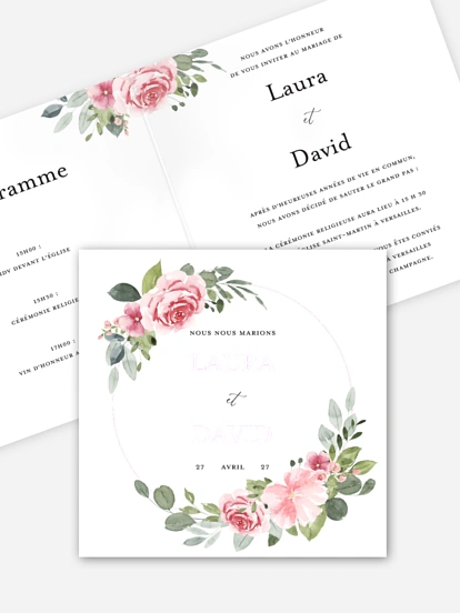 Faire-part de mariage Couronne rosalie