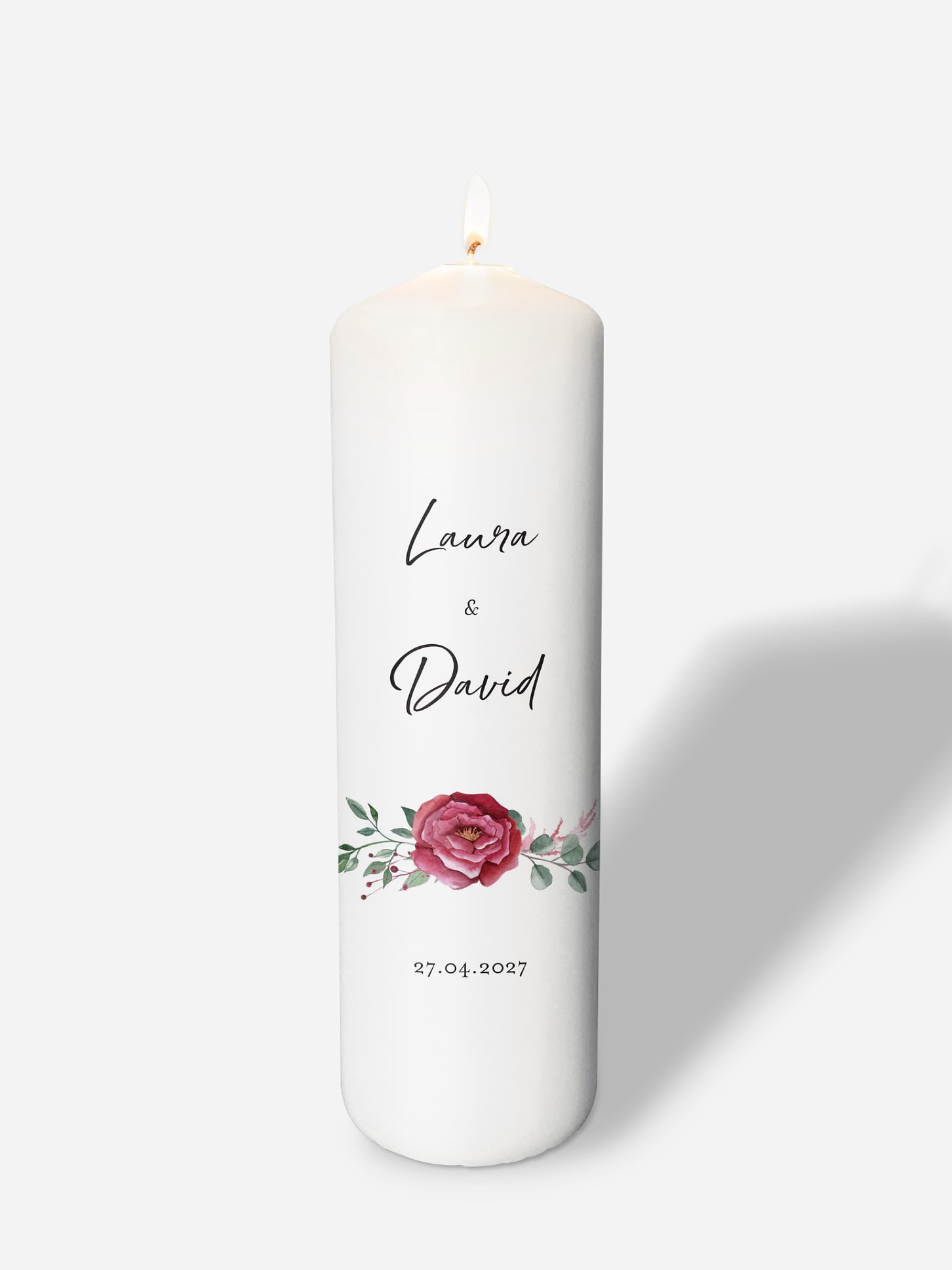 Bougie mariage Rustic rose