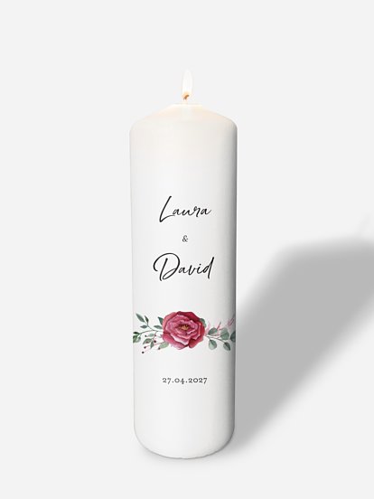 Bougie mariage Rustic rose