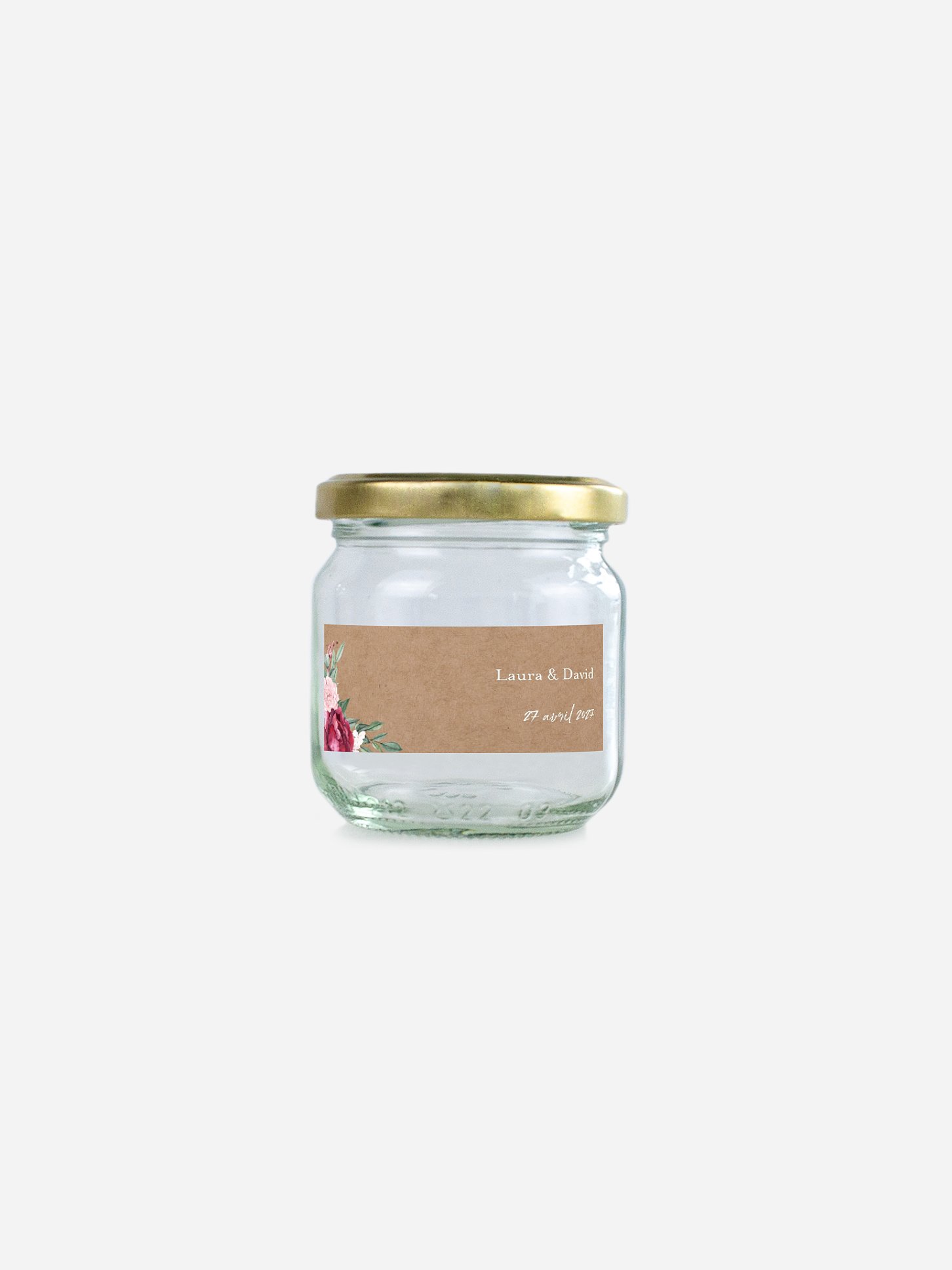 Étiquette cadeau mariage Rustic rose