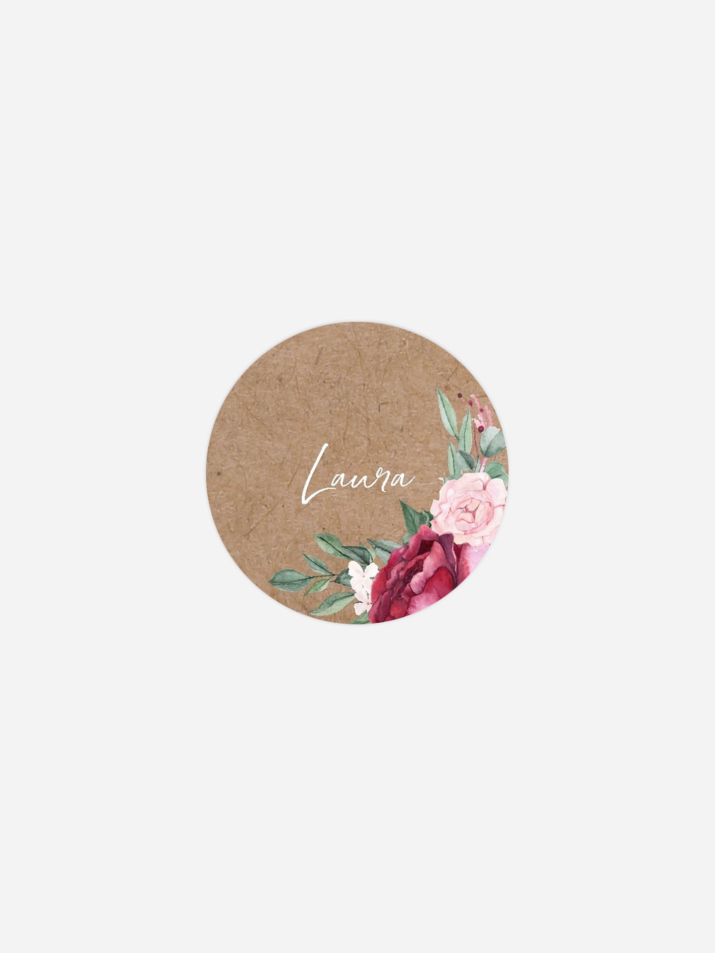 Étiquette cadeau individuelle Rustic rose