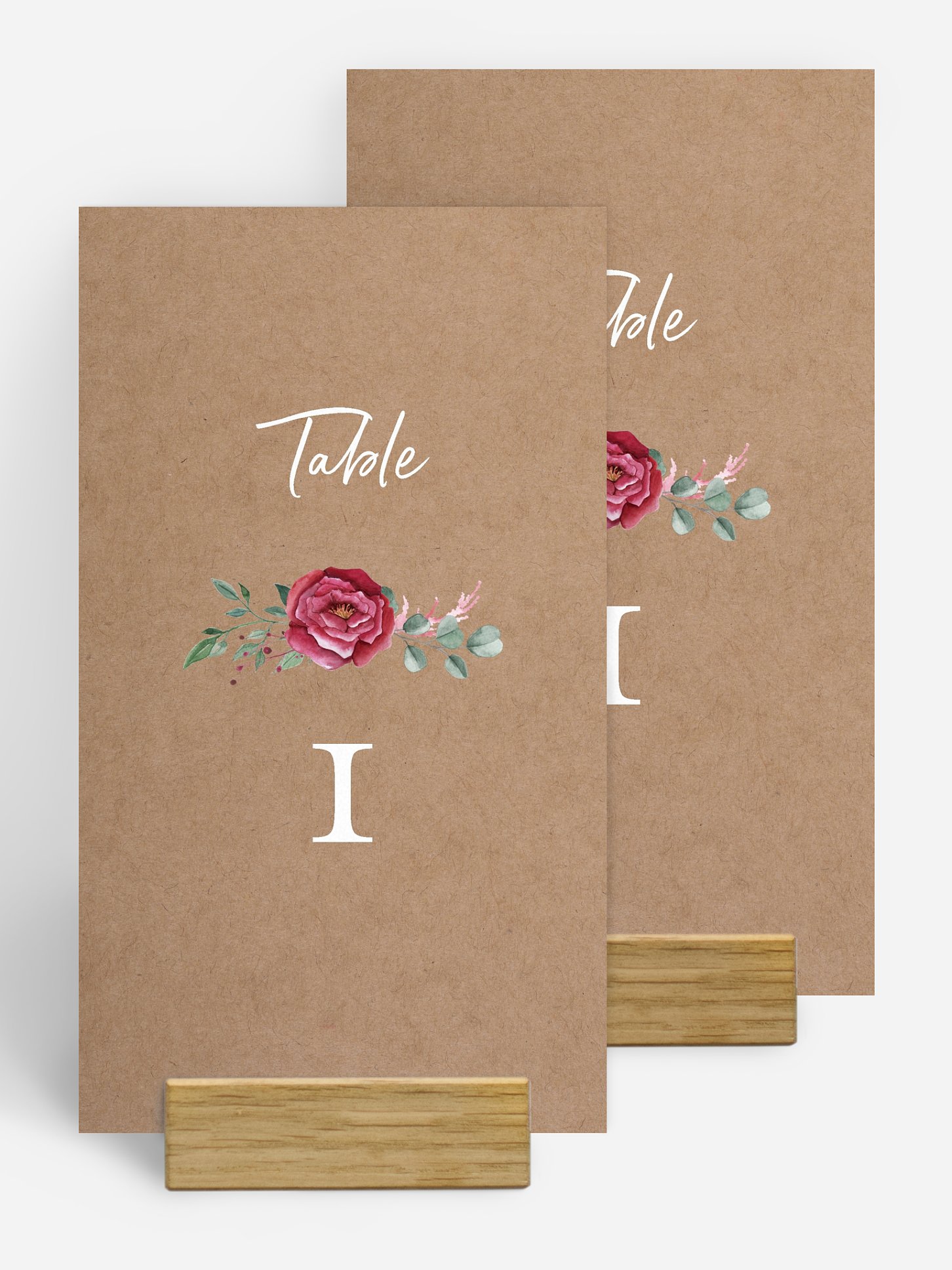 Numéro de table mariage Rustic rose