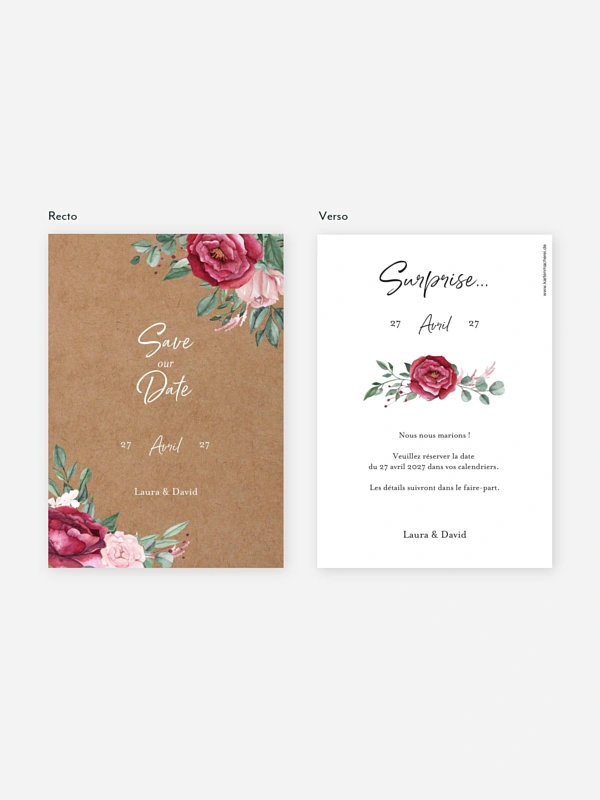 Save the date Rustic rose