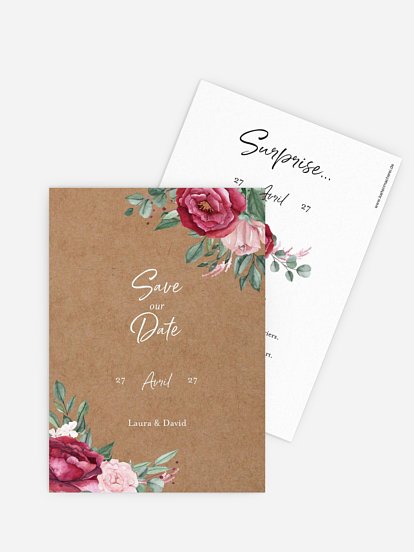 Save the date Rustic rose