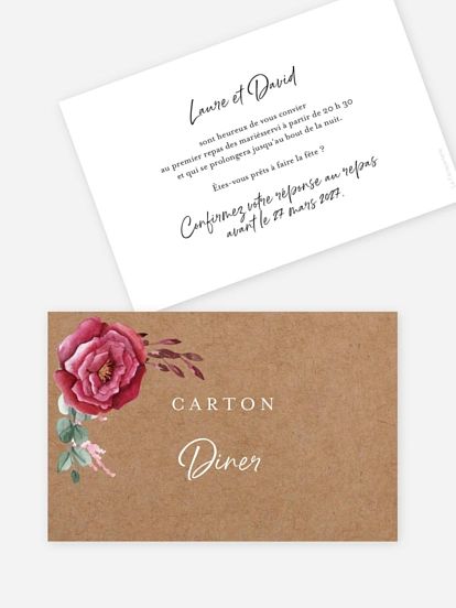 Carton d'invitation Rustic rose