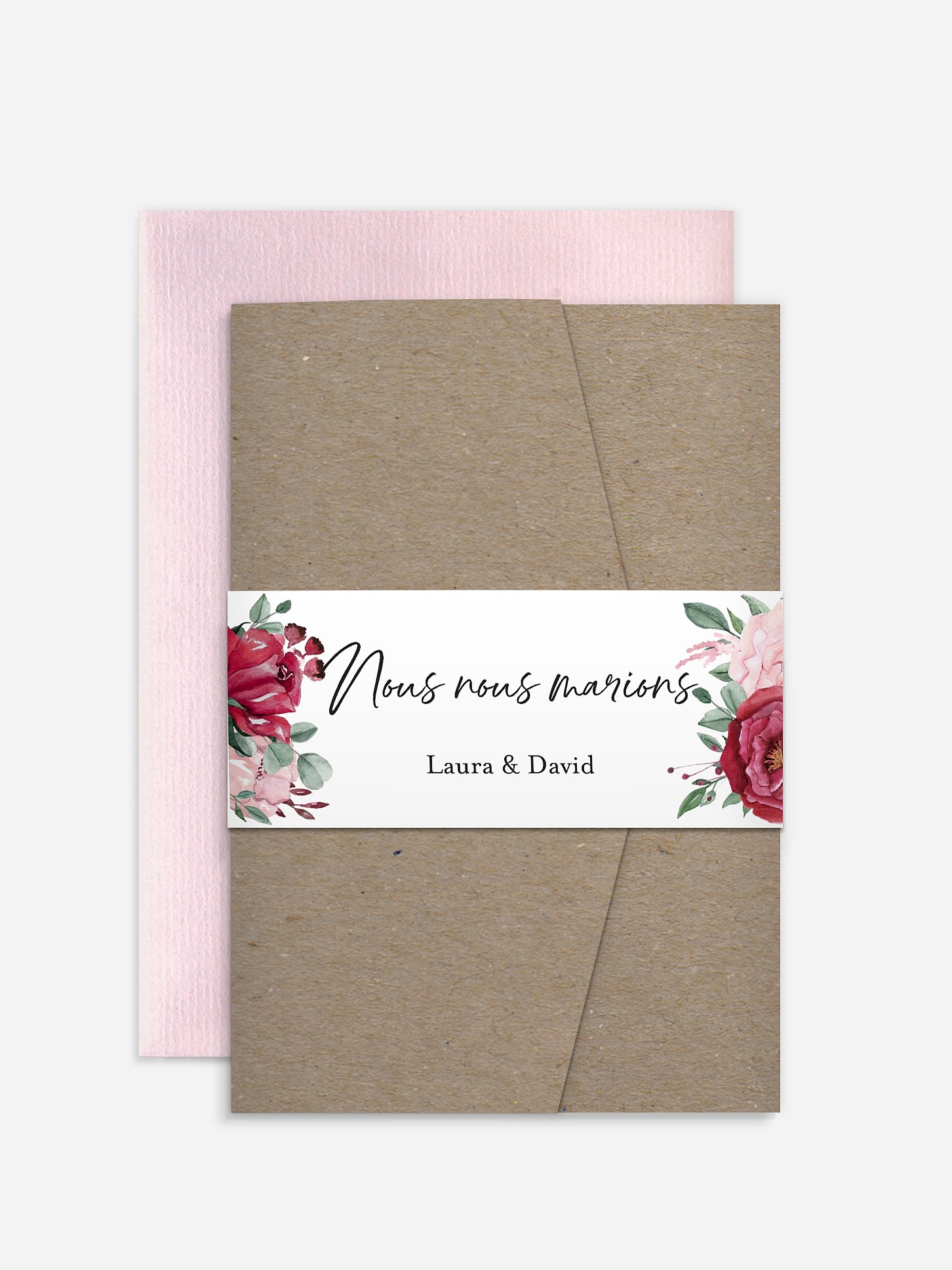 Faire-part de mariage Rustic rose