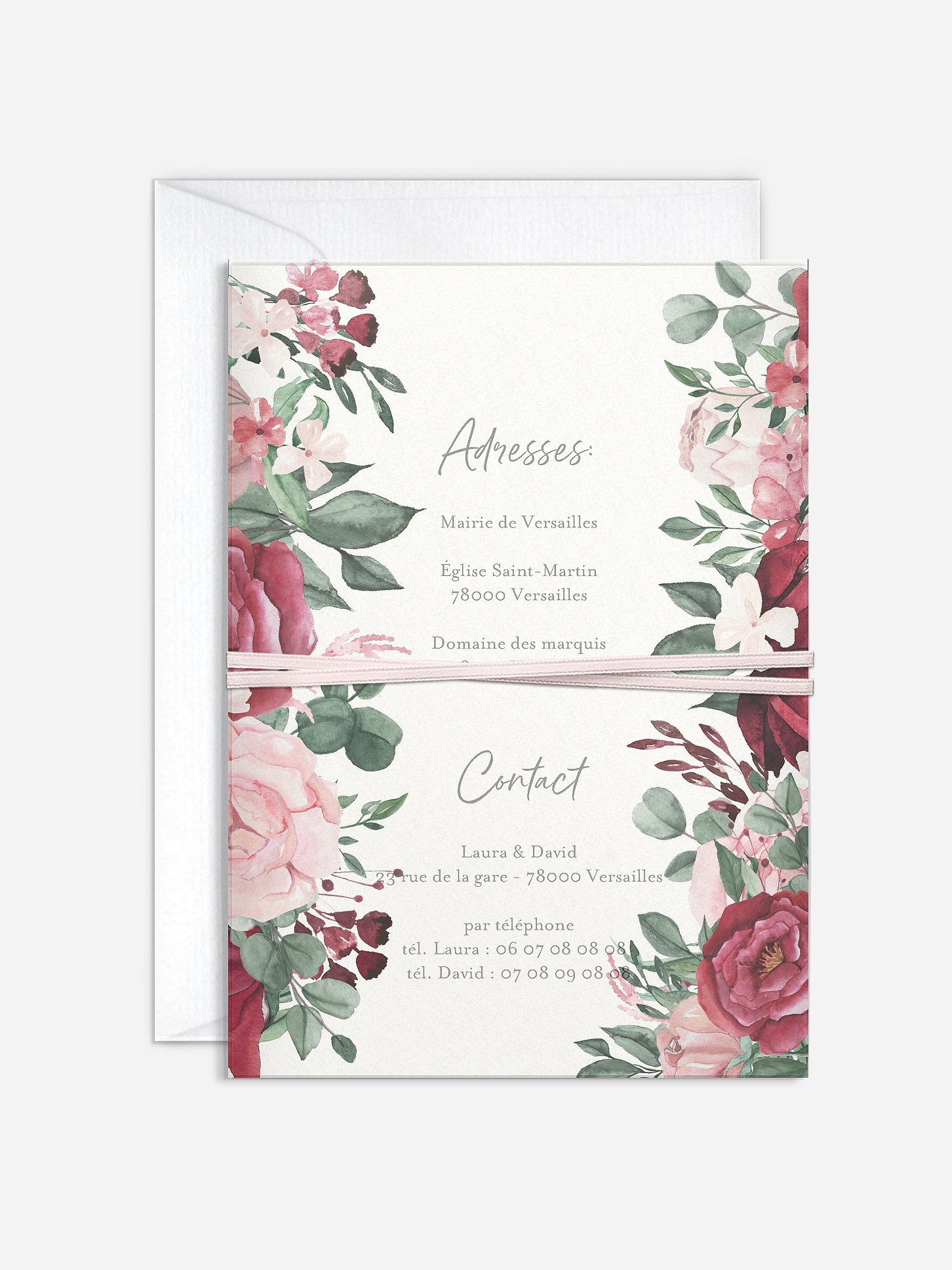 Faire-part de mariage Rustic rose