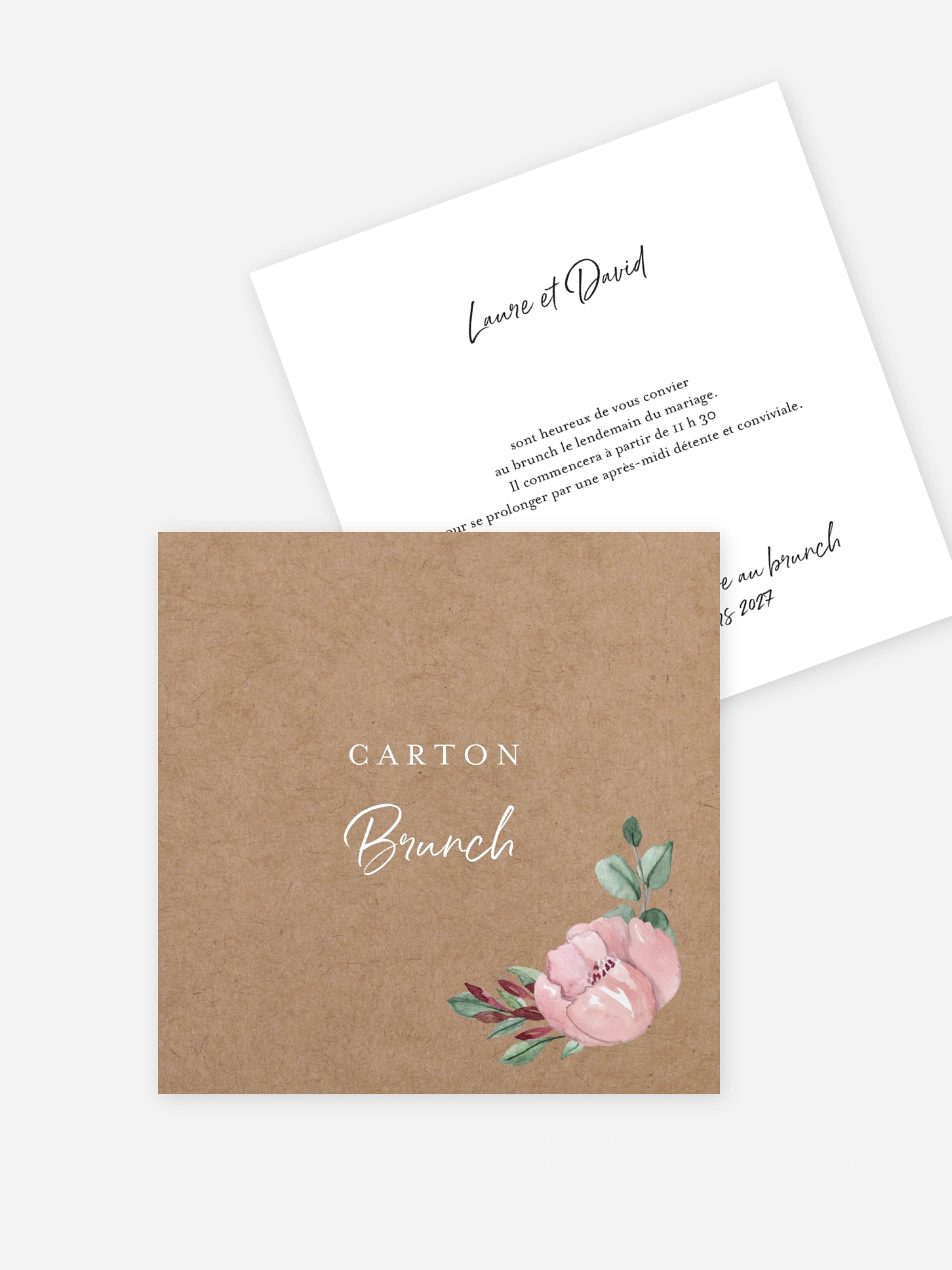 Carte brunch Rustic rose