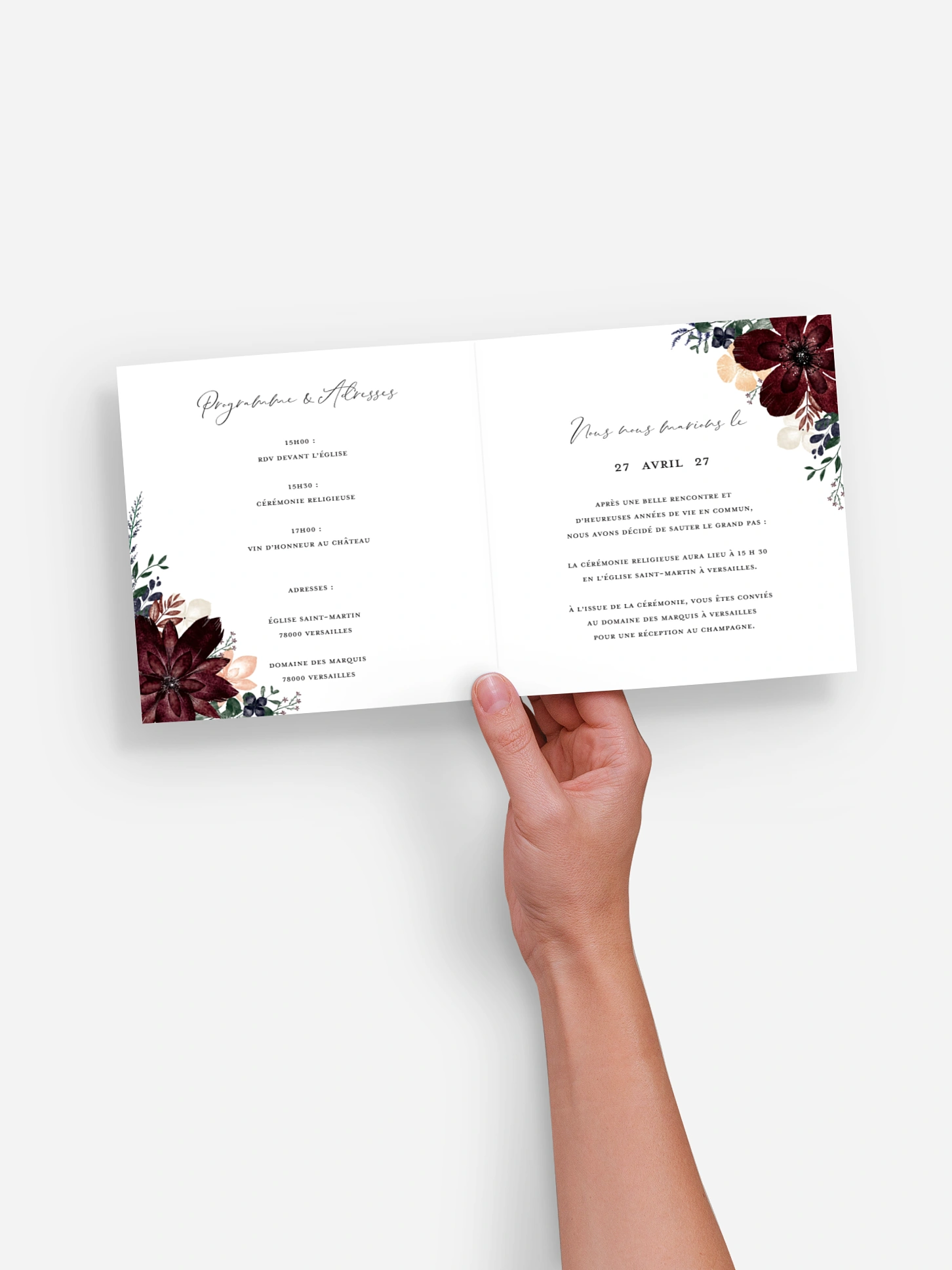 Faire-part de mariage Rouge enchanteur