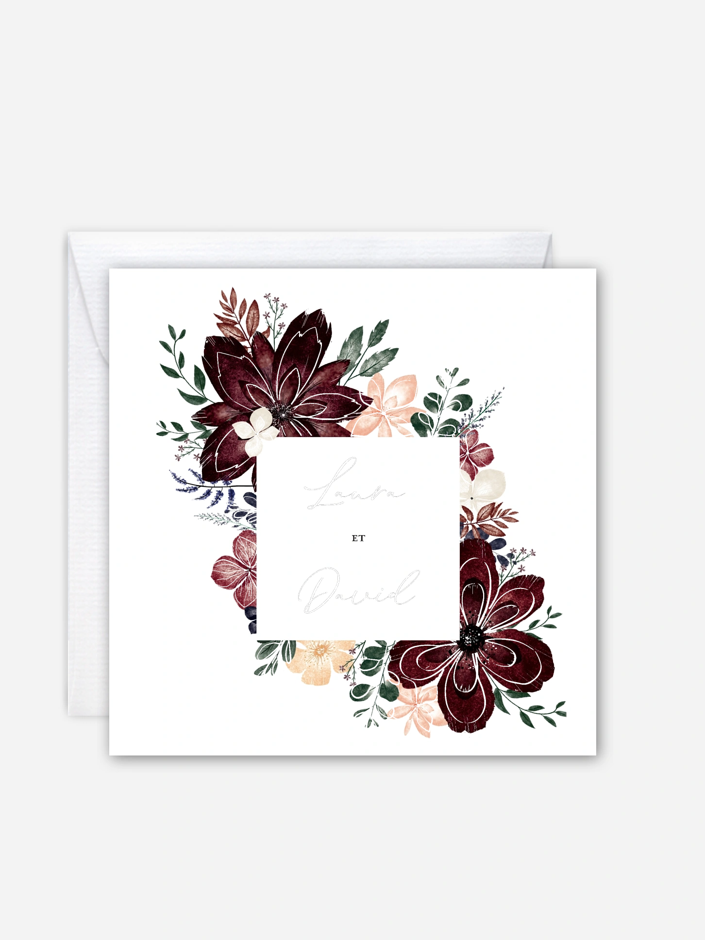 Faire-part de mariage Rouge enchanteur