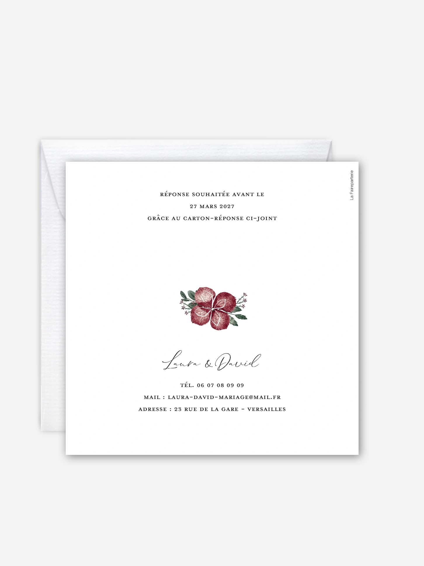 Faire-part de mariage Rouge enchanteur