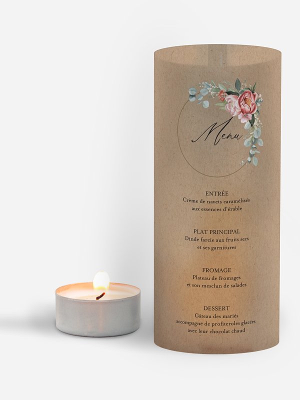 Couronne de pivoines effet kraft