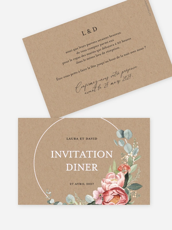 Couronne de pivoines effet kraft