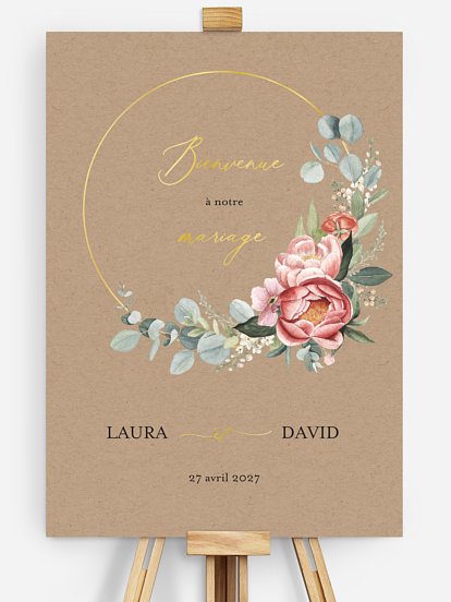 Couronne de pivoines effet kraft Couronne de pivoines effet kraft