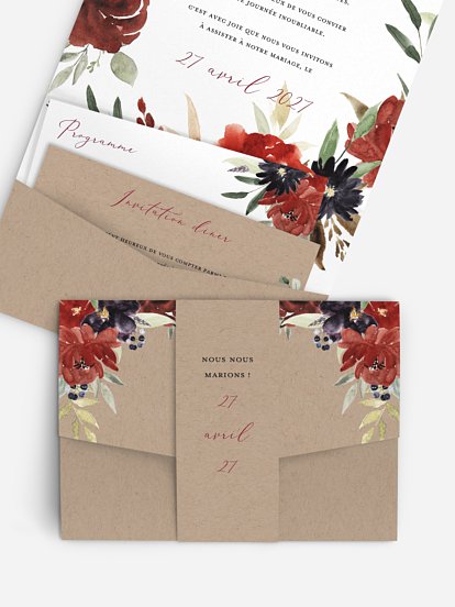 Faire-part de mariage Floralia