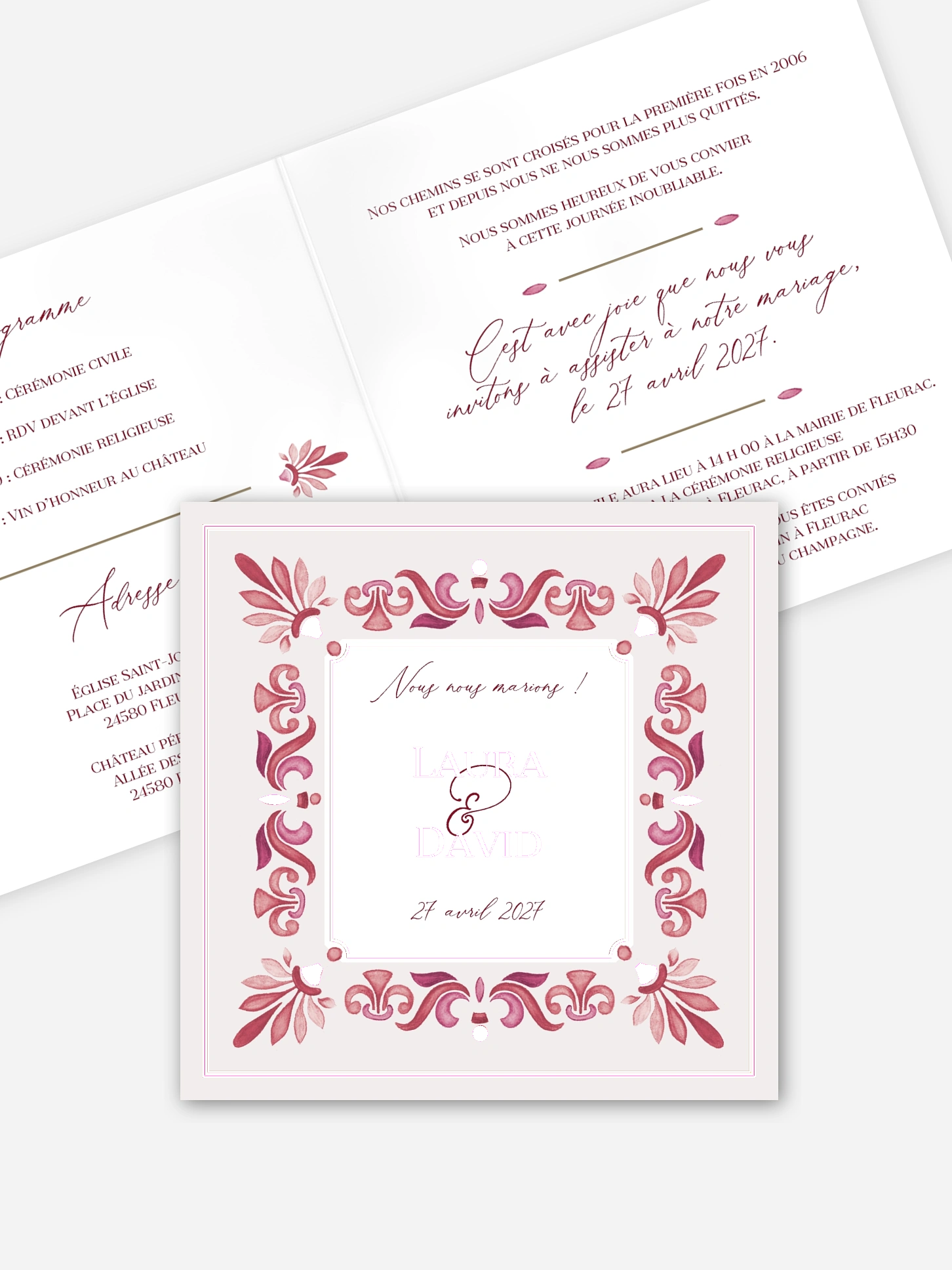 Faire-part de mariage Romance d'orient