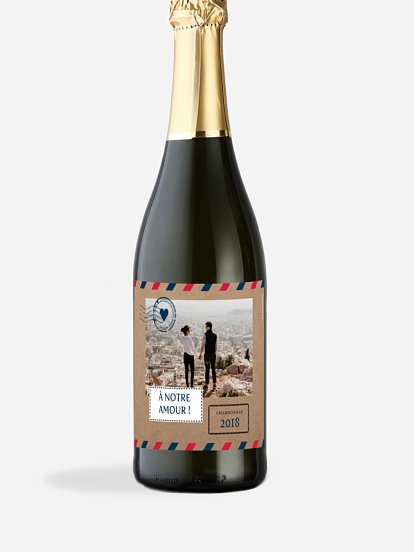 Étiquette bouteille Merveilleux voyage