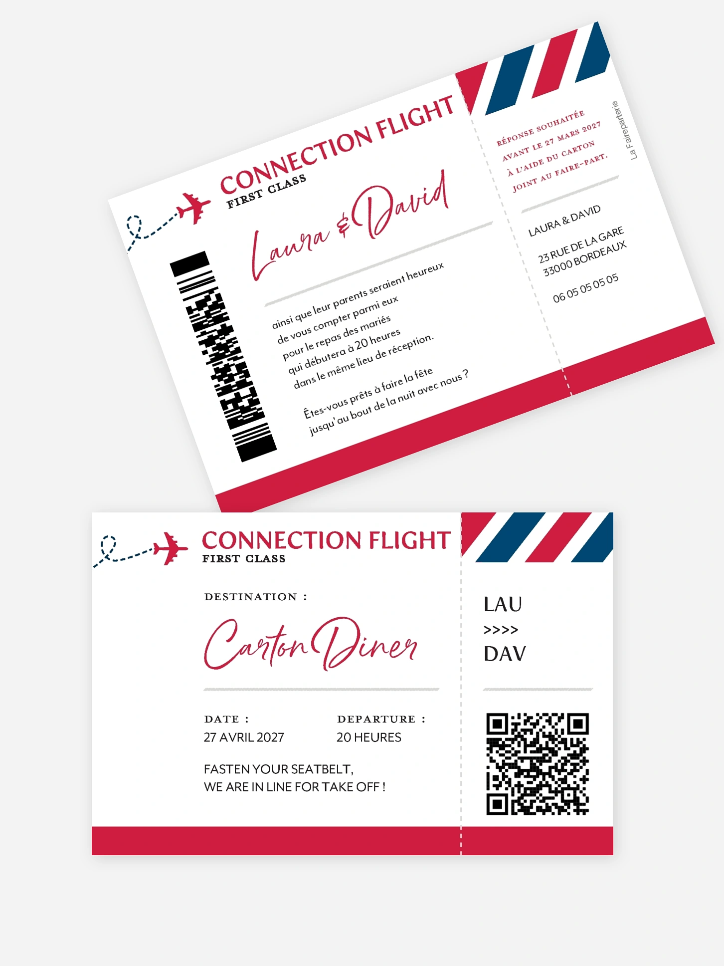 Carton d'invitation Merveilleux voyage