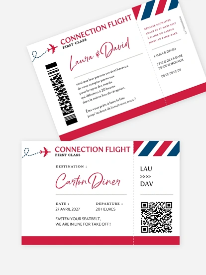 Carton d'invitation Merveilleux voyage