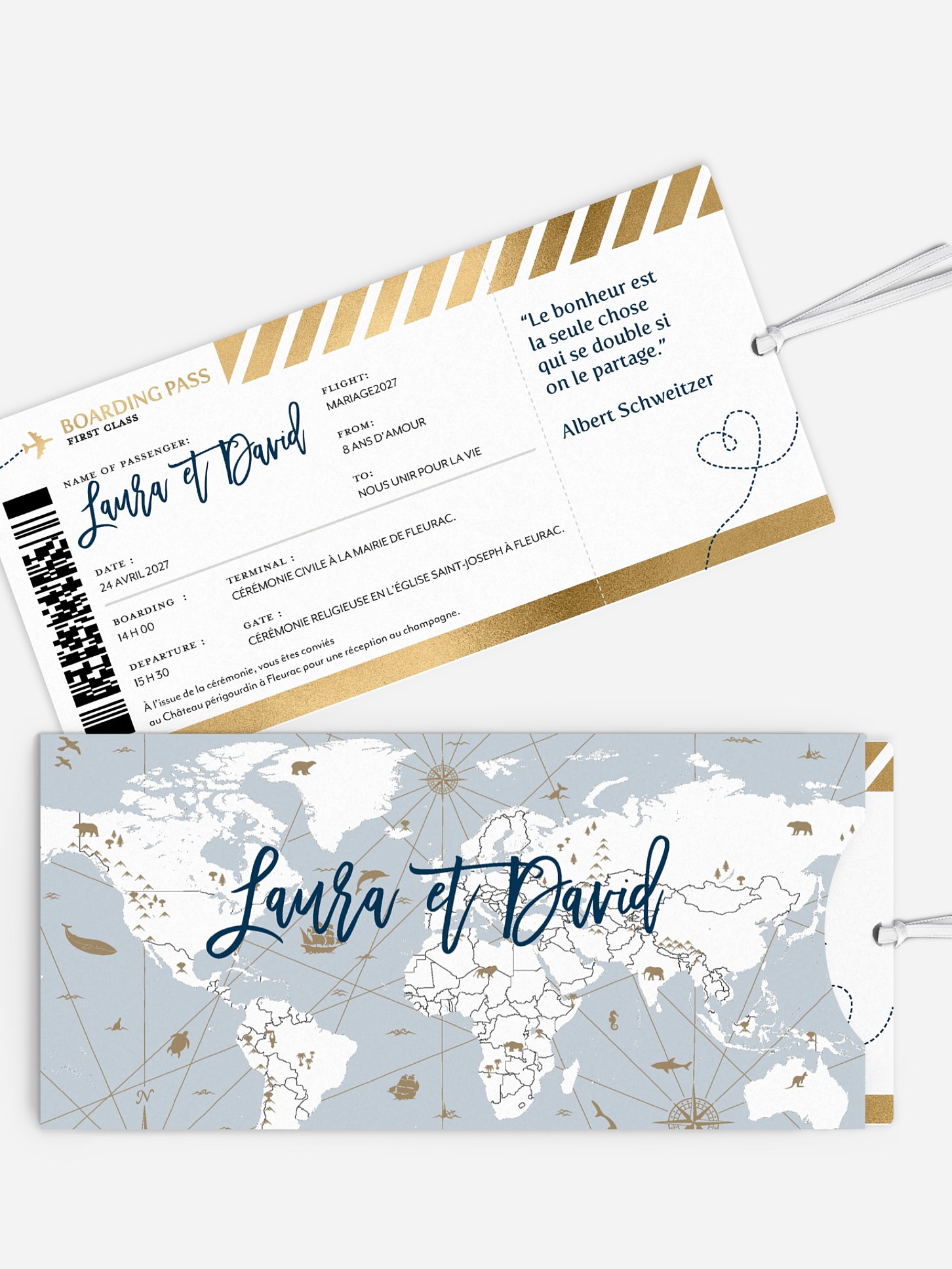 Faire-part de mariage Embarquement magique