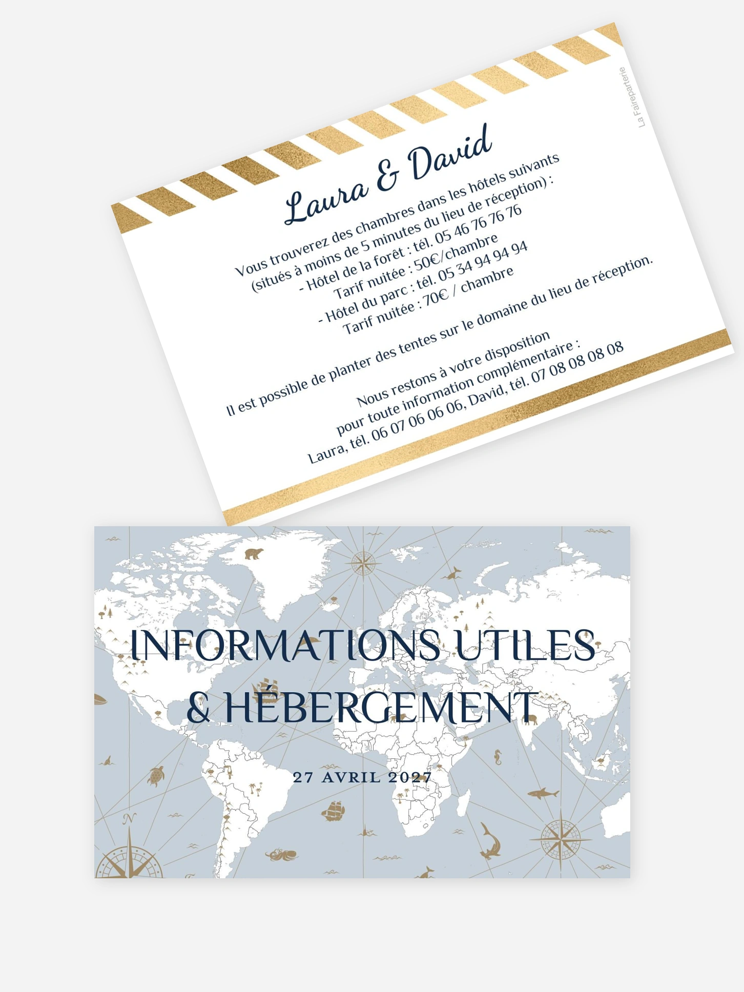 Carton information hébergement Embarquement magique