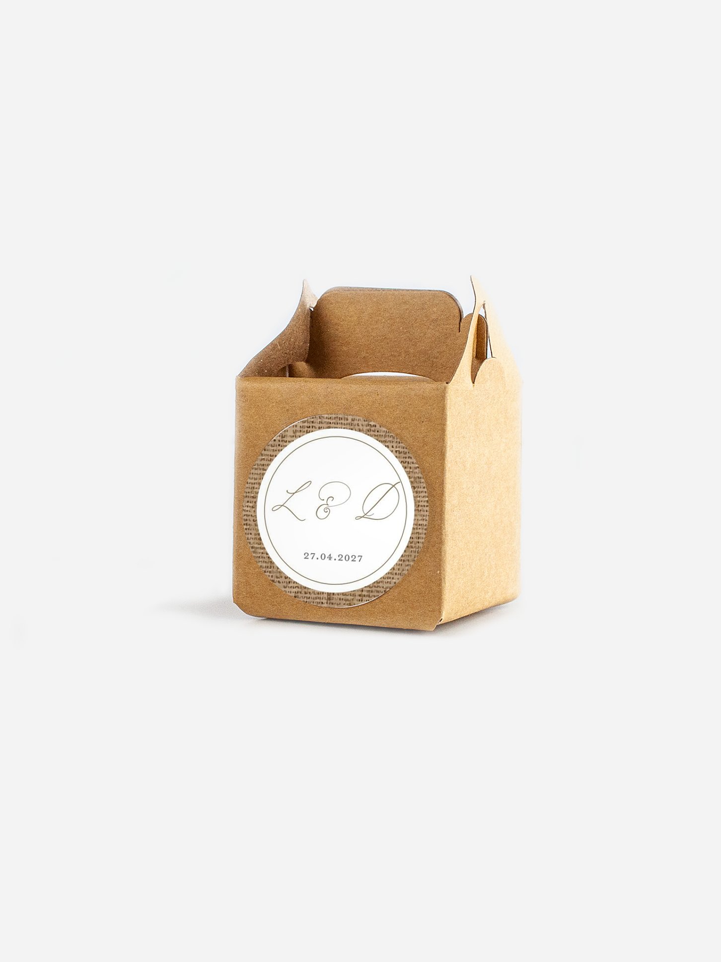Étiquette cadeau mariage Jute et dentelle