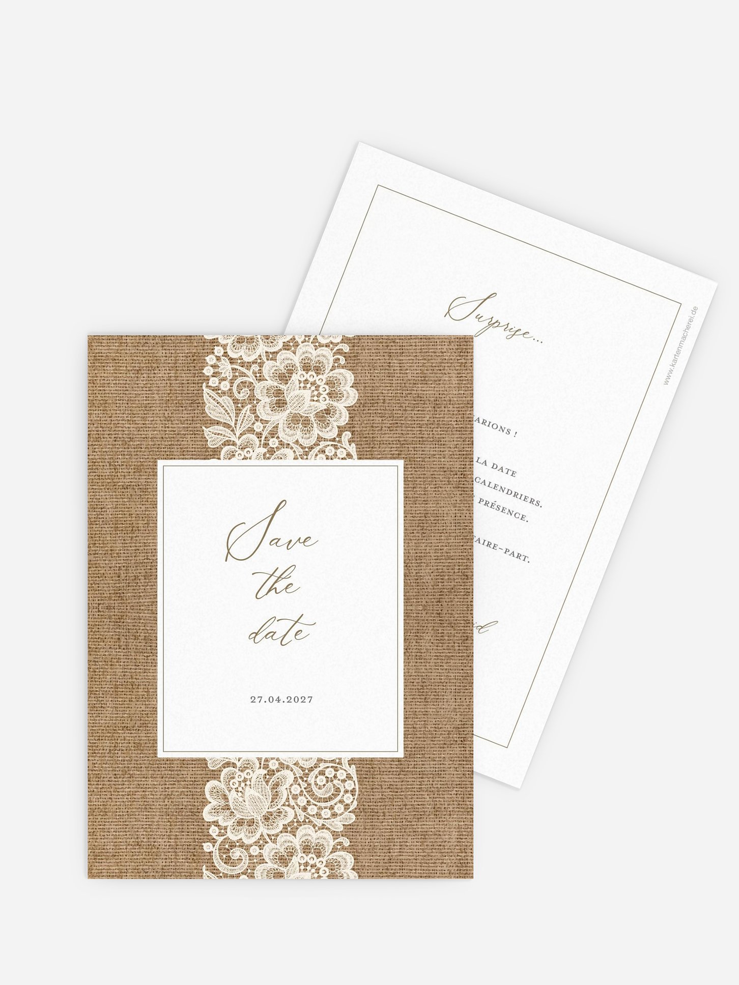Save the date Jute et dentelle