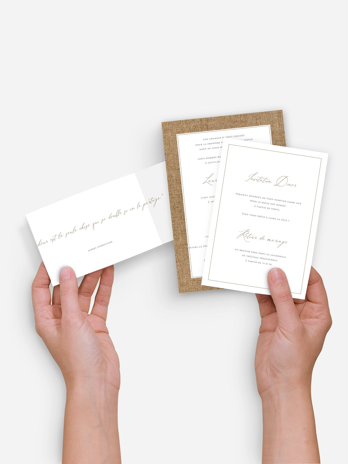 Faire-part de mariage Jute et dentelle