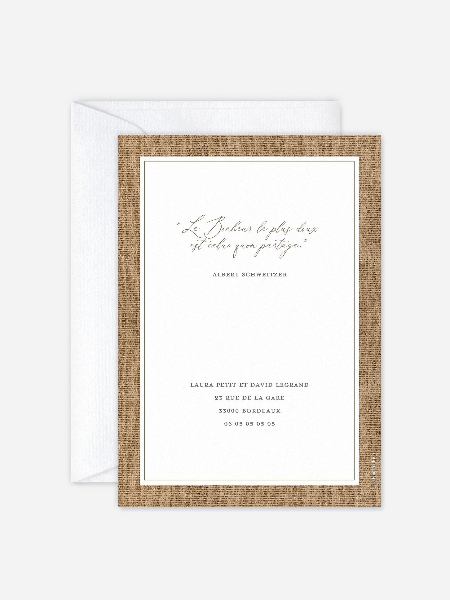 Faire-part de mariage Jute et dentelle