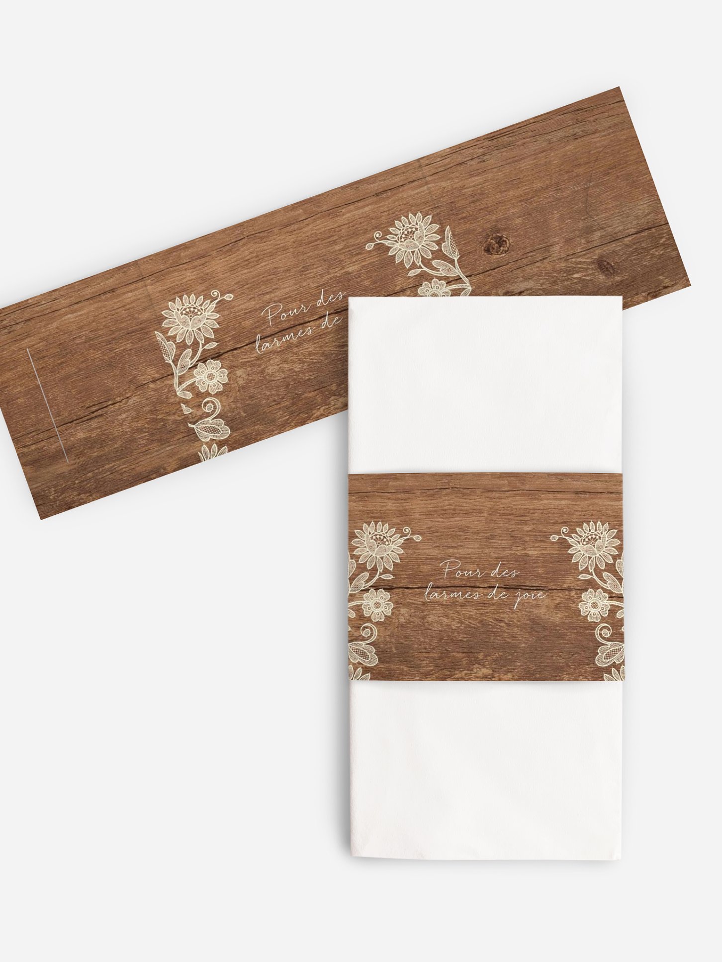 Étui pour mouchoir Dentelle de bois