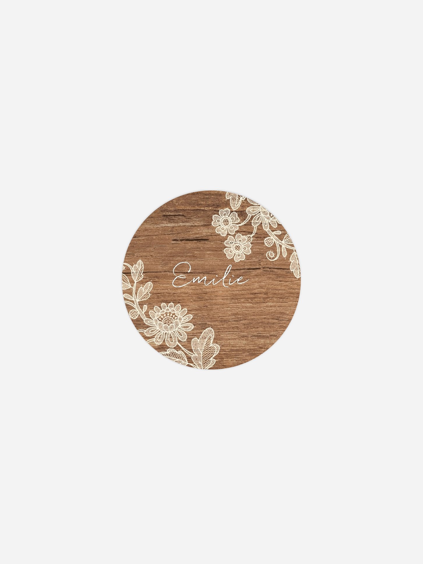 Étiquette cadeau individuelle Dentelle de bois