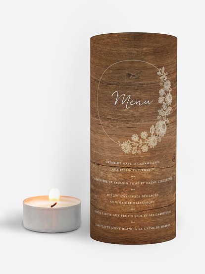 Menu mariage Dentelle de bois