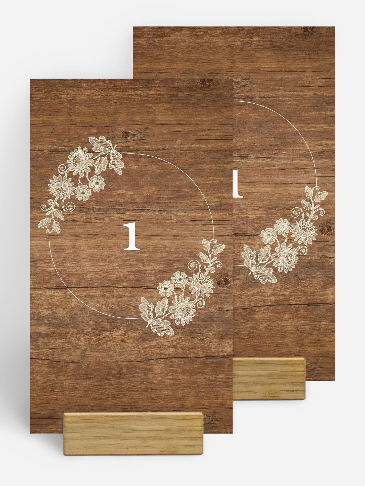 Numéro de table mariage Dentelle de bois