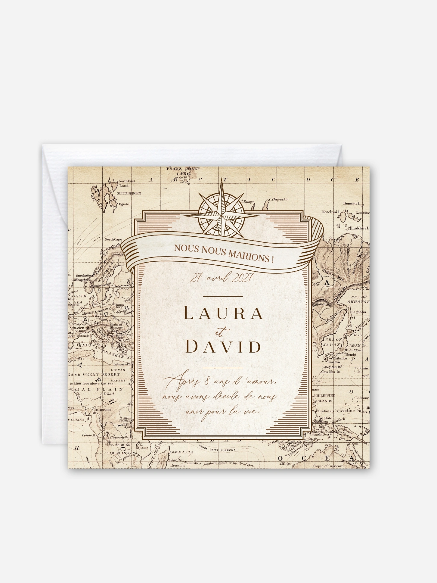 Faire-part de mariage Voyage vintage