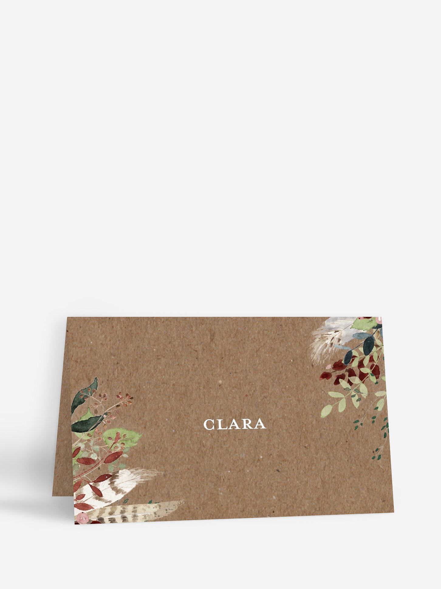 Marque-place mariage Amour des bois effet kraft