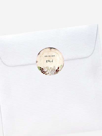 Stickers mariage Amour des bois effet kraft