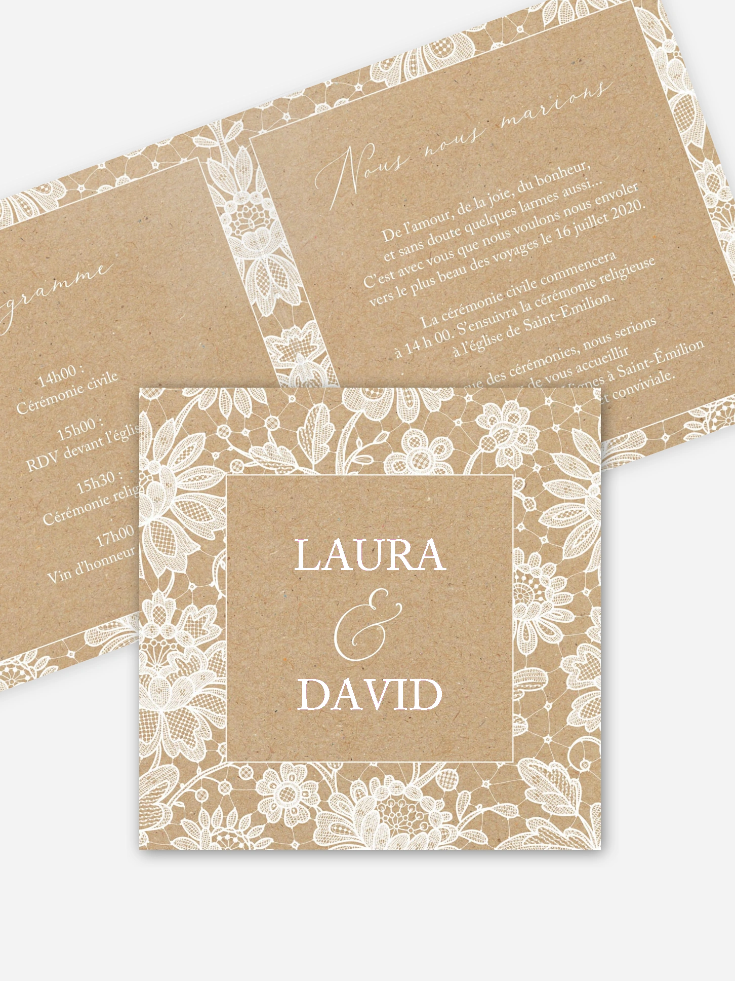 Faire-part de mariage Jolie Dentelle