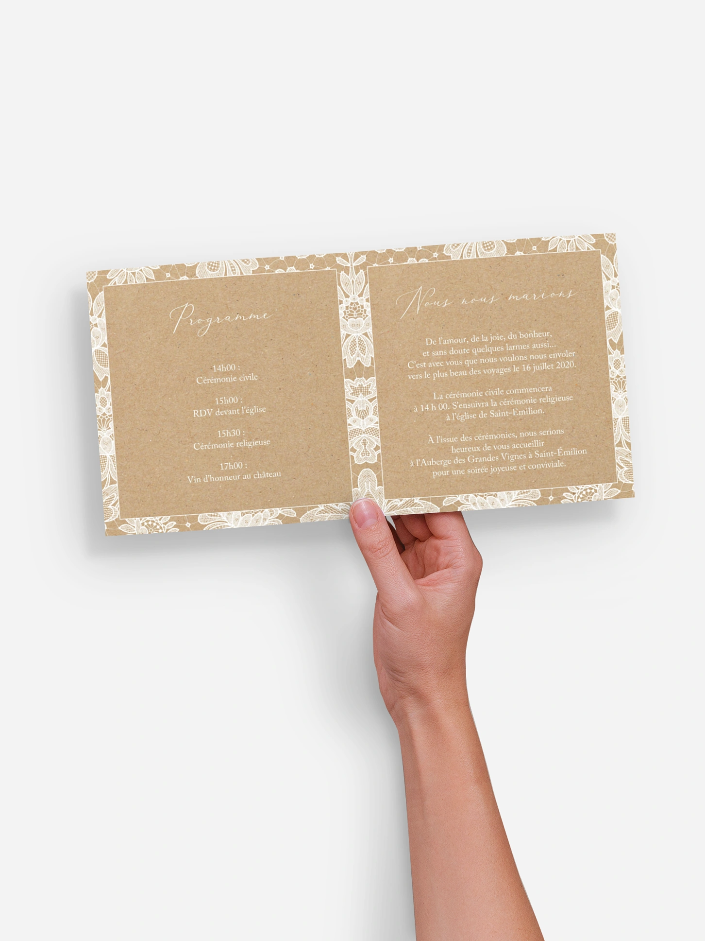 Faire-part de mariage Jolie Dentelle